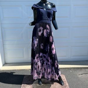 Navy blue off shoulder petite dress